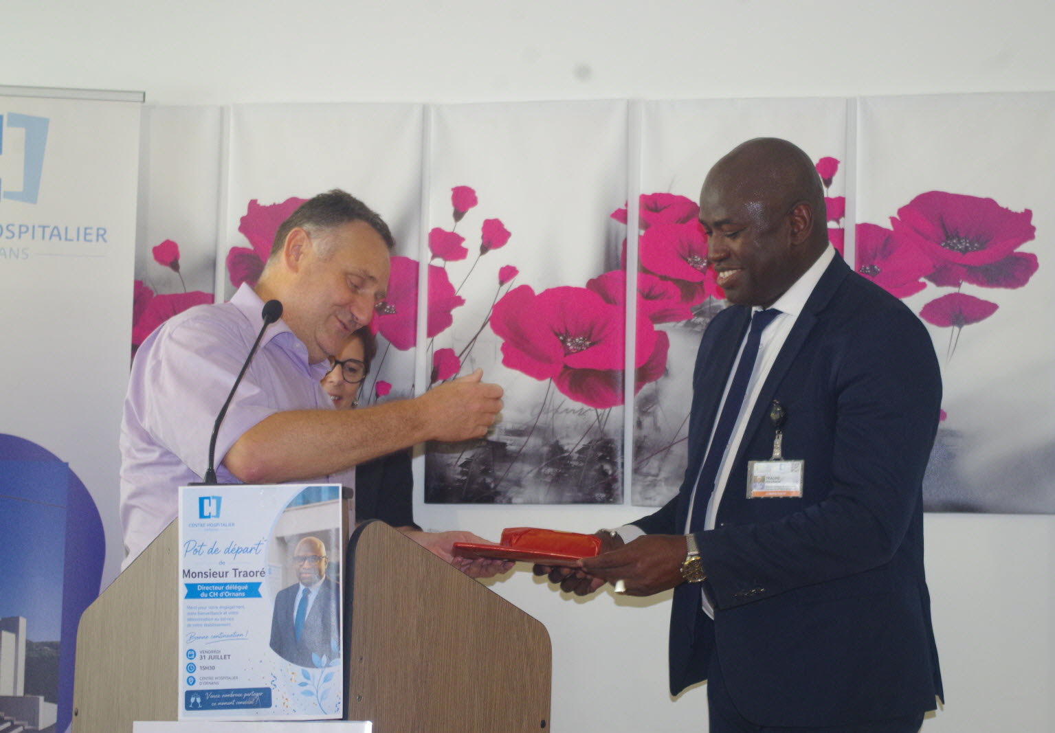 Aboubacar Traoré lors de son pot de départ au Centre hospitalier d’Ornans